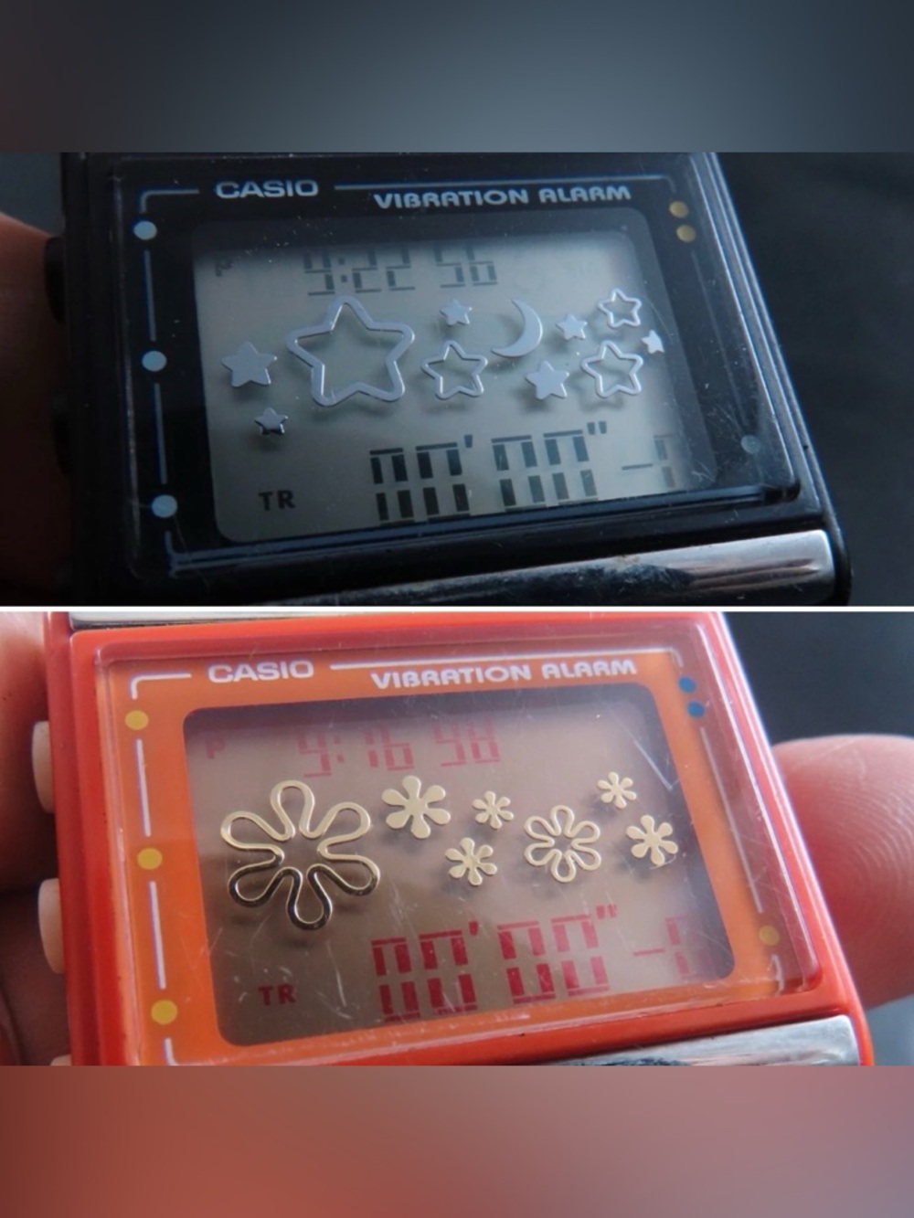 2x RARE Vintage CASIO POPTONE WATCHES! Vibration Alarm Digital FREE SHIPPING!!!!